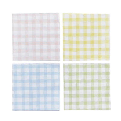 Servilletas Vichy pastel / 16 uds.