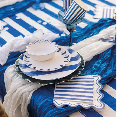 Servilletas Lunch rayas azul