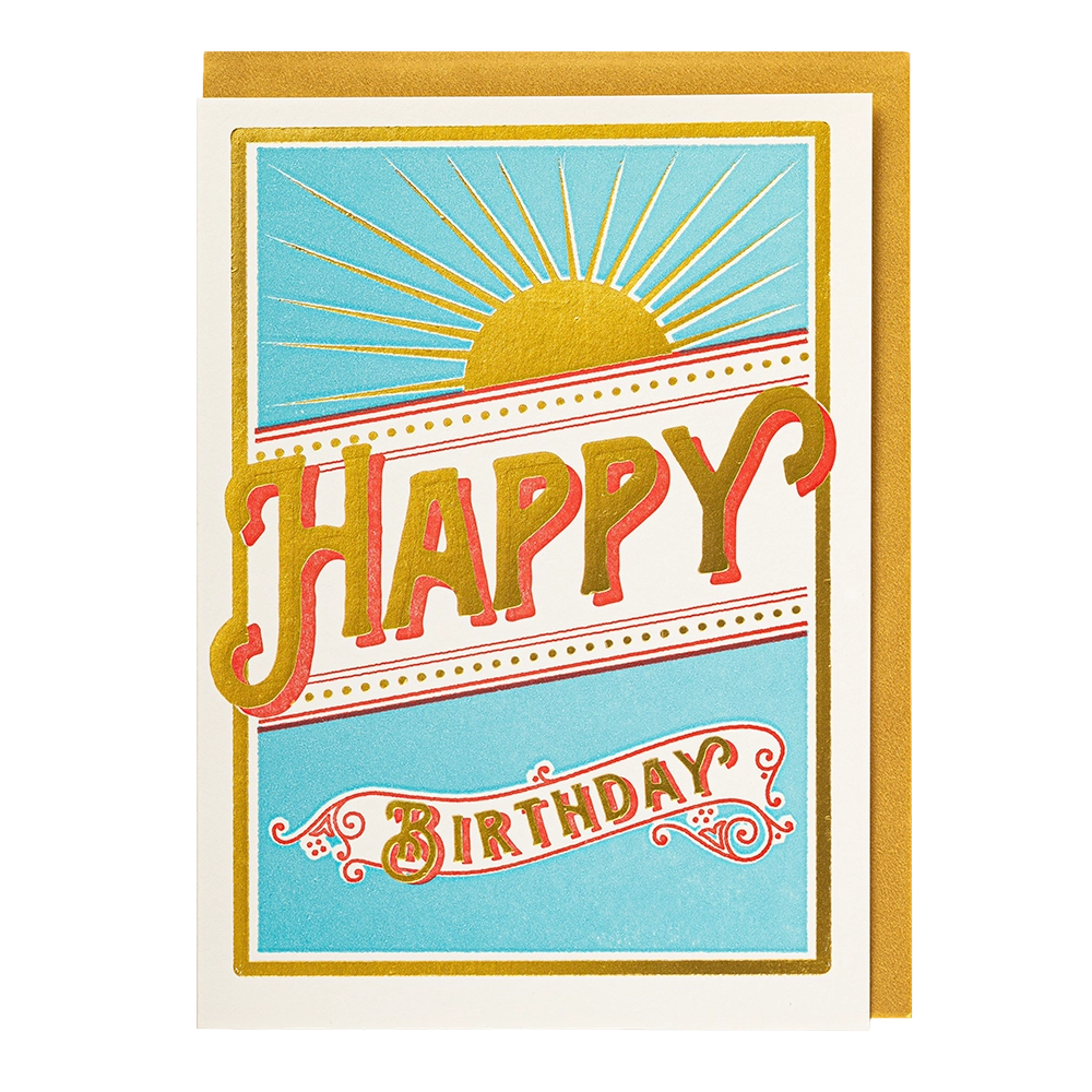 Cartão Feliz Aniversário Sunshine