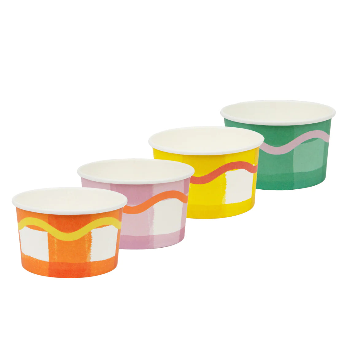 Multicolored Vichy mix ice cream tub / 8 units.