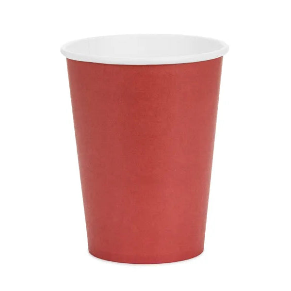 Copos de papel básicos cor vinho /6 unidades.