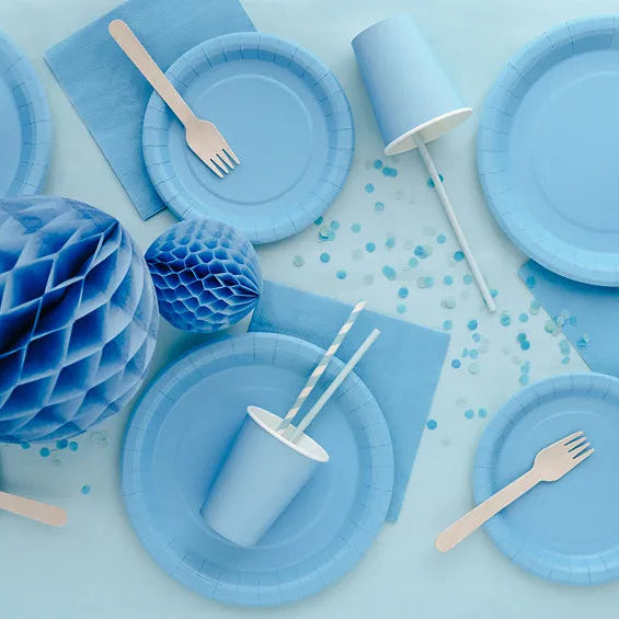Guardanapos de papel azul claro / 20 unidades.