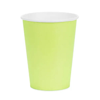 Basic lime green paper cups / 6 pcs.