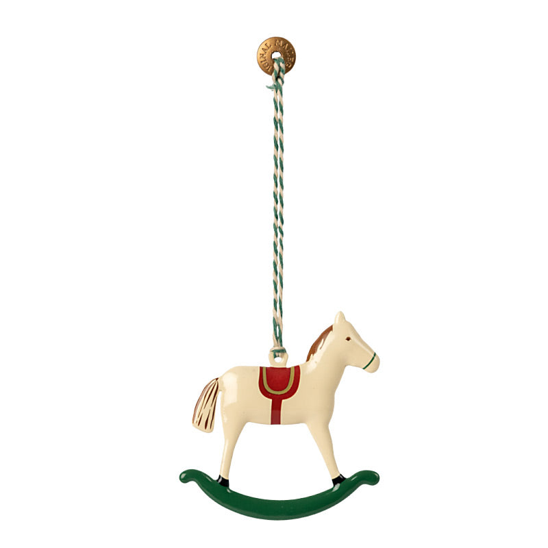Ornamento de metal de cavalo de balanço