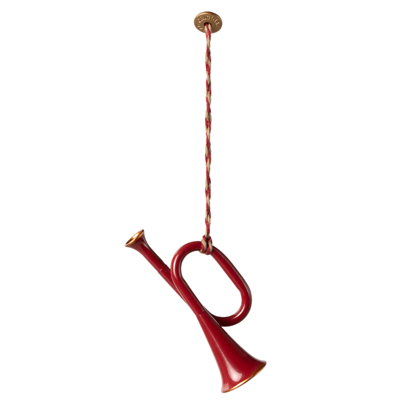 Ornamento de metal trompete vermelho Maileg 