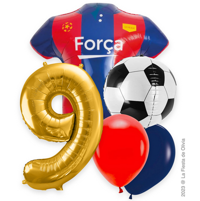 Bouquet balloons Blaugrana football shirt inflated with helium