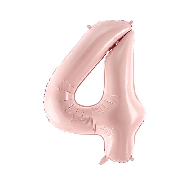 Matte powder pink L number foil balloon