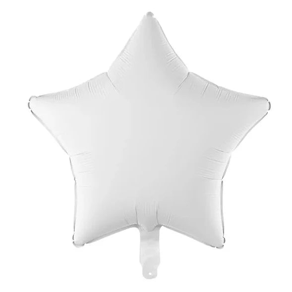 Balão Mylar estrela branca básica