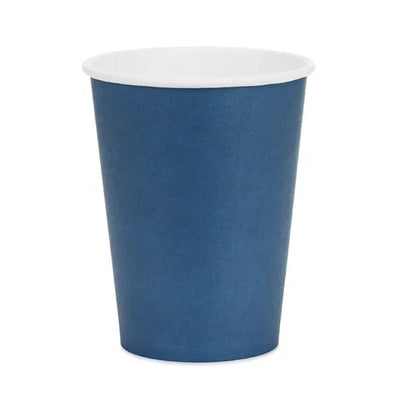Copos de papel básico azul marinho / 6 unidades