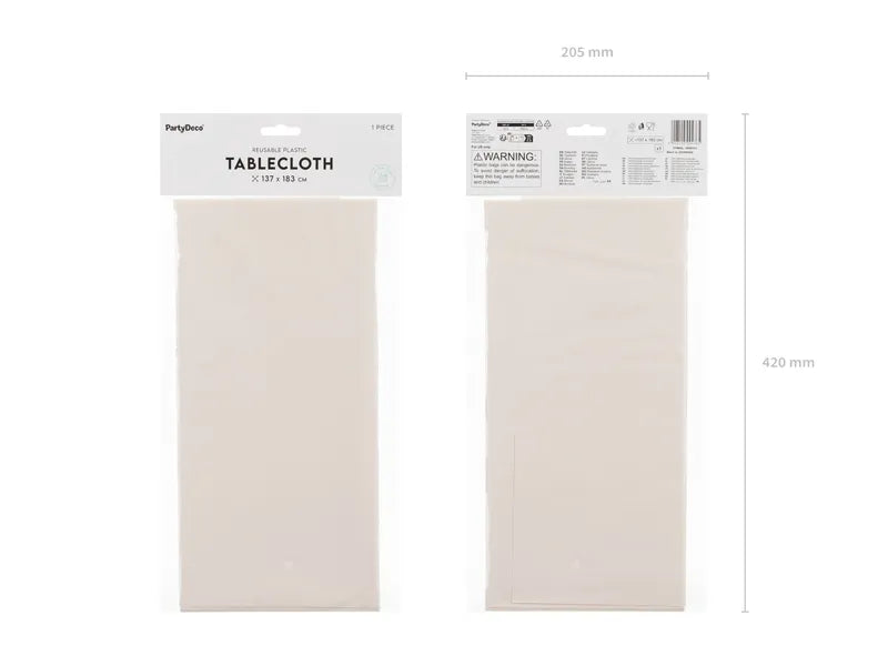 Mantel reutilizable plástico beige basic