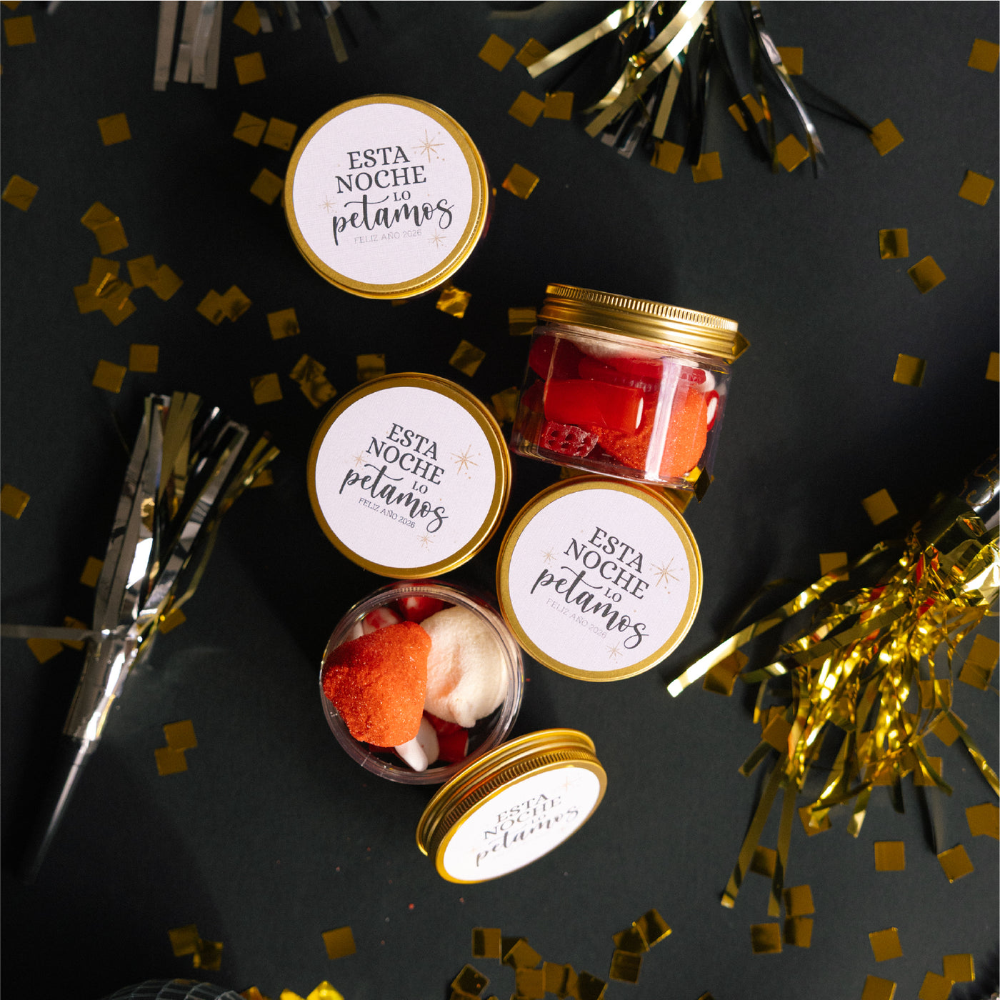 Bote golosinas nochevieja 2026 "Esta noche lo petamos"