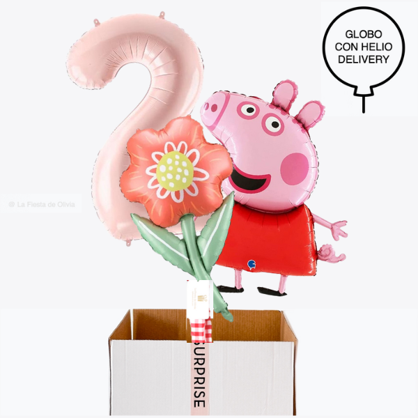 Bouquet globos hinchados cumpleaños Peppa Pig