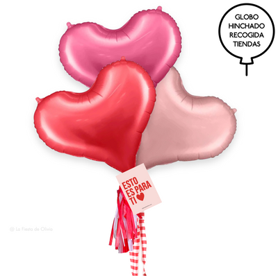Bouquet de Balões Coração vermelho inchado <br> (somente Barcelona)