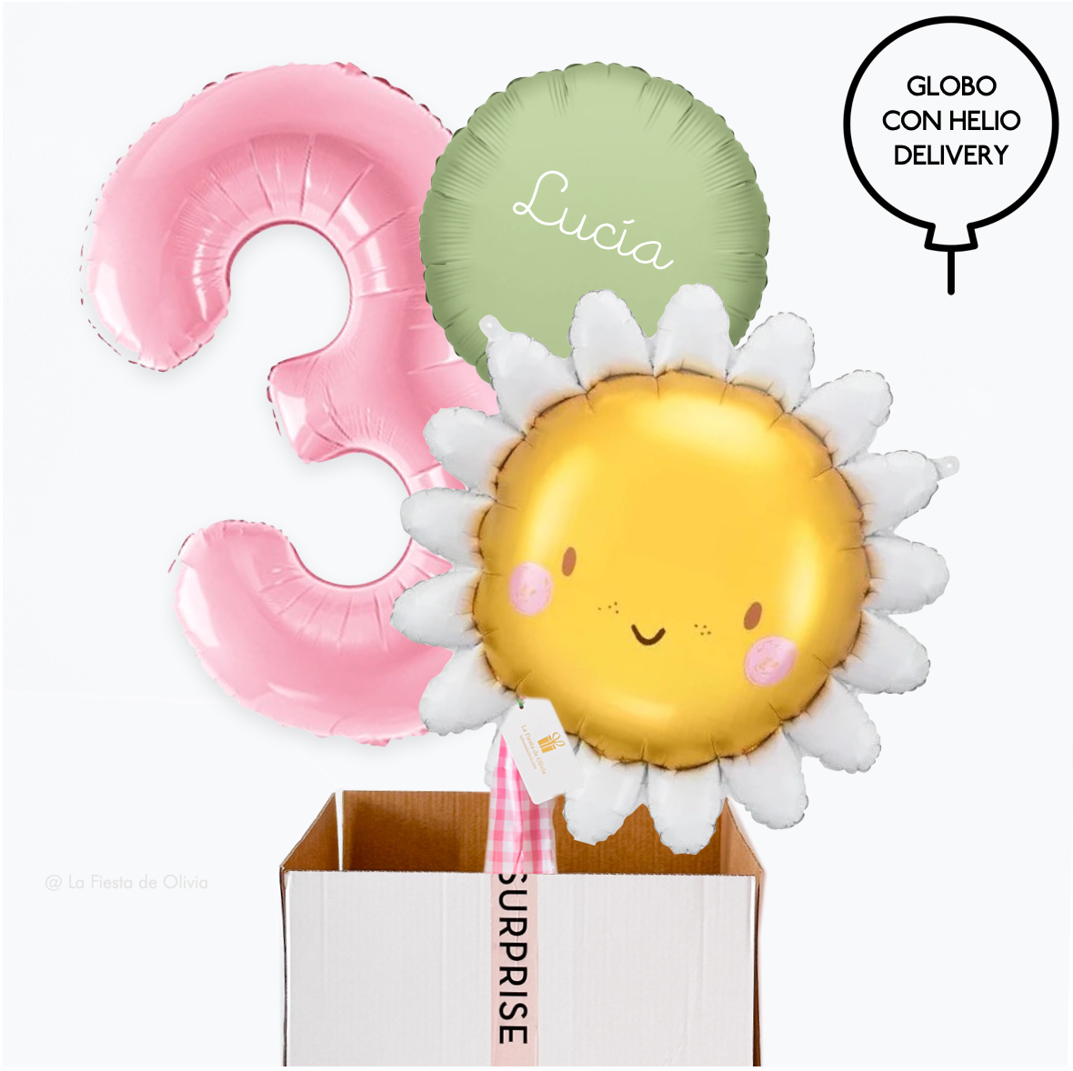 Bouquet globos hinchados cumpleaños Sunshine