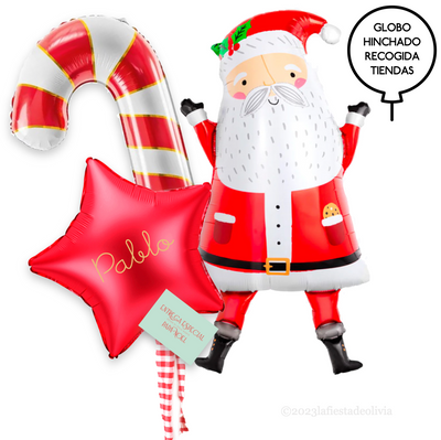 Bouquet L de balões de Papai Noel inflados com hélio