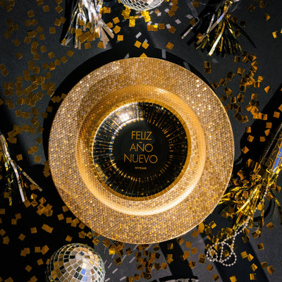 Bowl negro feliz año nuevo basic / 6 uds.