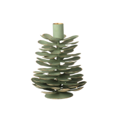 Candelabro para vela estrecha piña metal