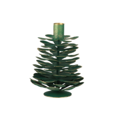 Candelabro para vela estrecha piña metal