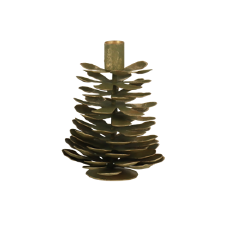 Candelabro para vela estrecha piña metal