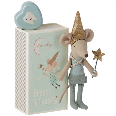 Blue tooth fairy mouse with metal box