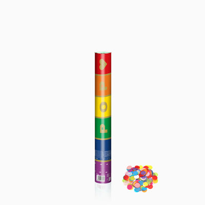 Canhão de confete multicolorido