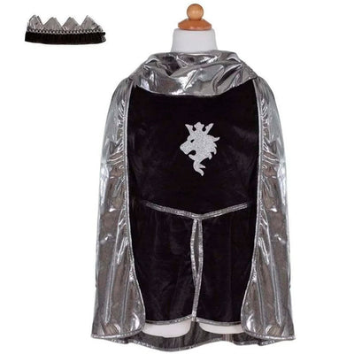 Silver Knight costume with cape and crown