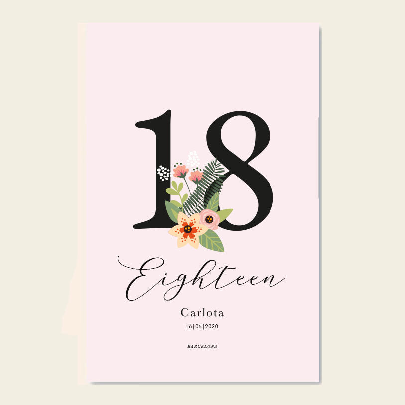 Cartel personalizado Eighteen