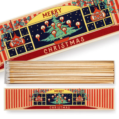 Caixa de fósforos comprida para janela de Natal
