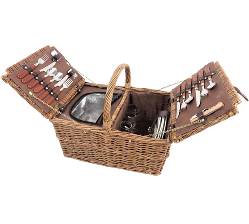 PREMIUM OXFORD wicker picnic basket 4 pax.