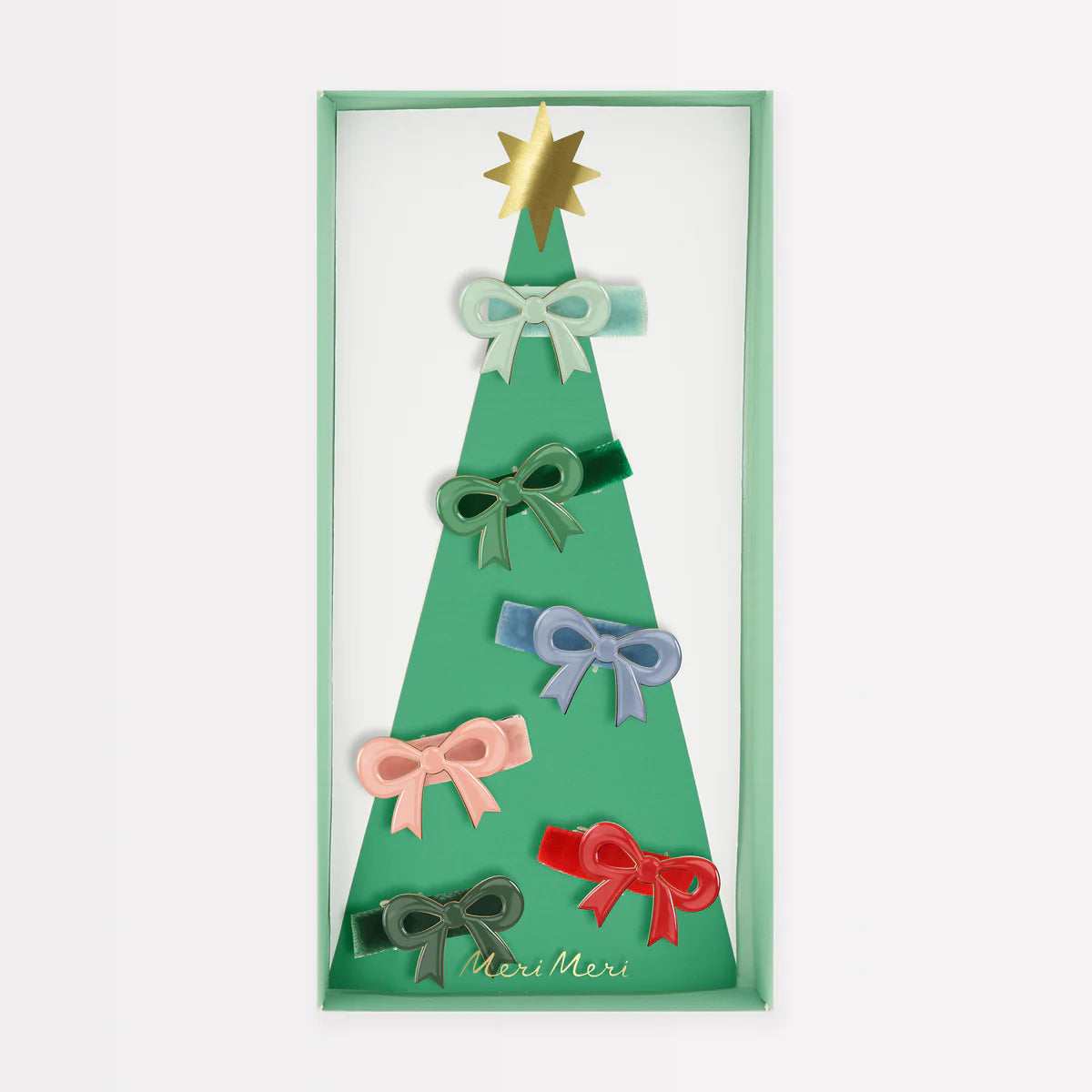 Pack clips terciopelo con lazo / 6 uds.