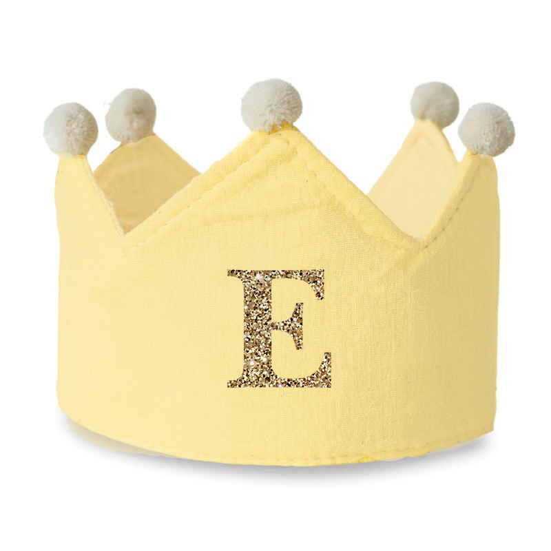 Yellow reversible fabric birthday crown