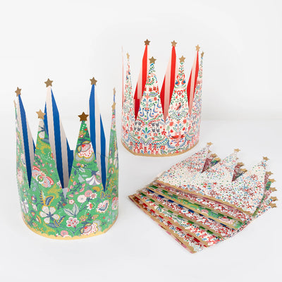 Coronas altas Liberty London con estrellas
