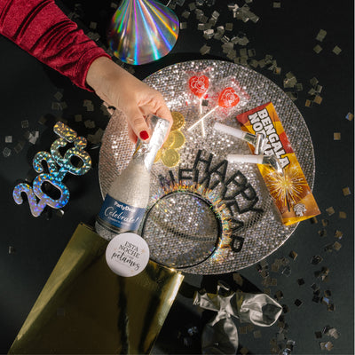 Kit cotillón 2 pers. Nochevieja plata PREMIUM