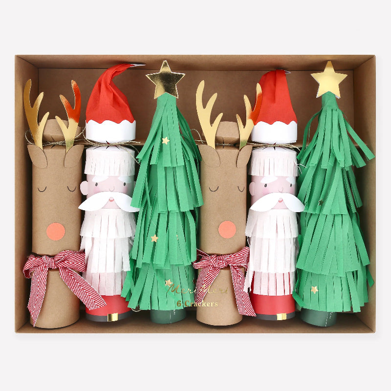 Crackers Papá Noel, Árbol y Reno
