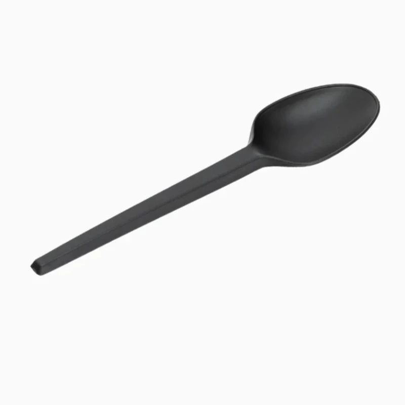 Eco compostable basic black spoon / 50 units.