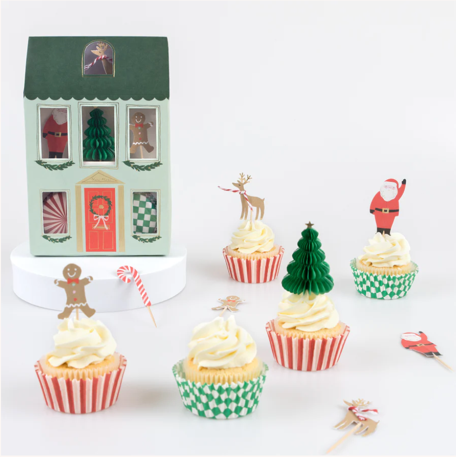 Kit Cupcake Natal Casa do Papai Noel