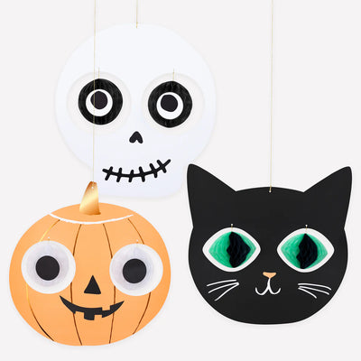 Happy Halloween Heads Decoration Kit / 3 pcs.