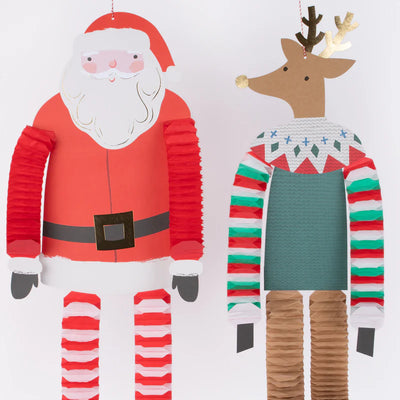 Decorações de pernas longas do Pai Natal