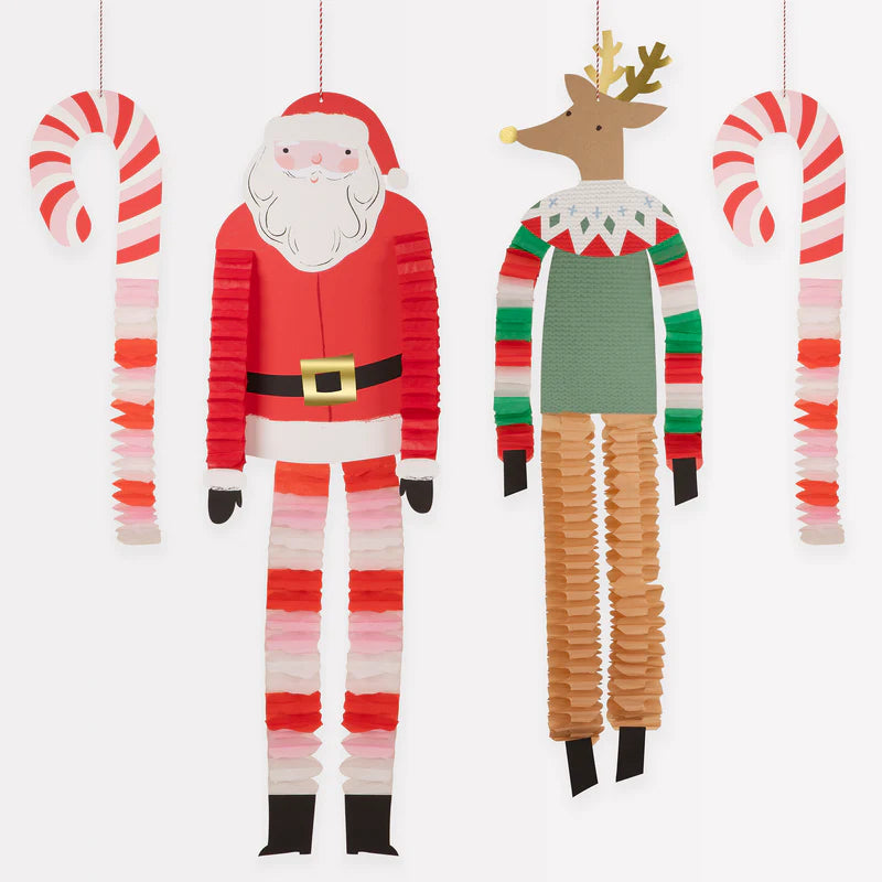 Decorações de pernas longas do Pai Natal