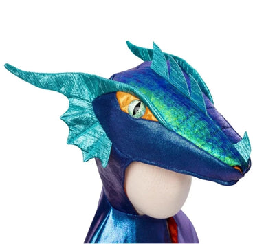 Disfraz capa de dragón azul brillante Azul