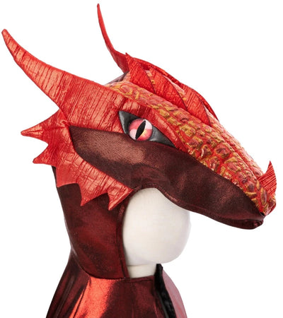 Fato de capa de dragão vermelho brilhante rubi