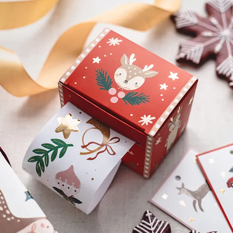 Caixa de mini adesivos de Feliz Natal