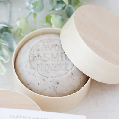 Natural soap wooden box gauze white premium deco