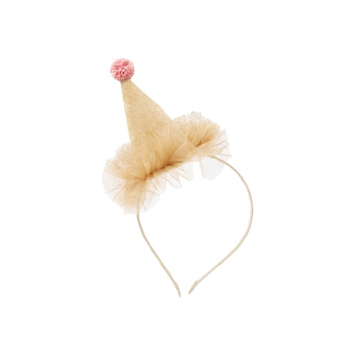 Diadema con sombrero de fiesta taupe