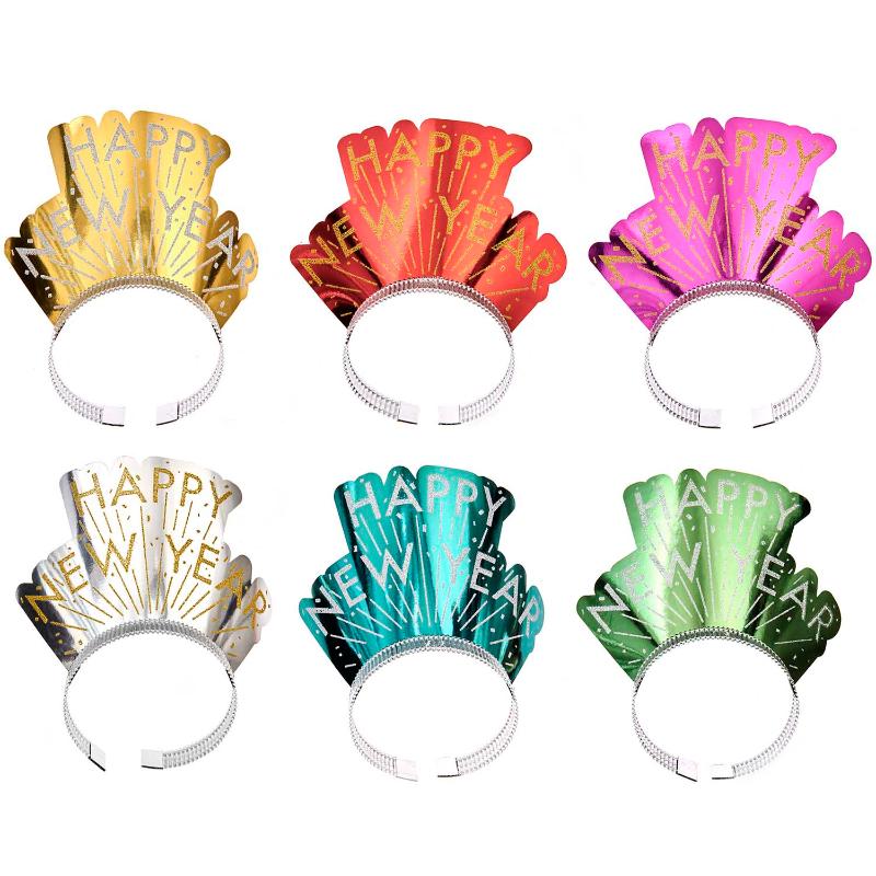 Diadema Happy New Year multicolor / 6 uds.