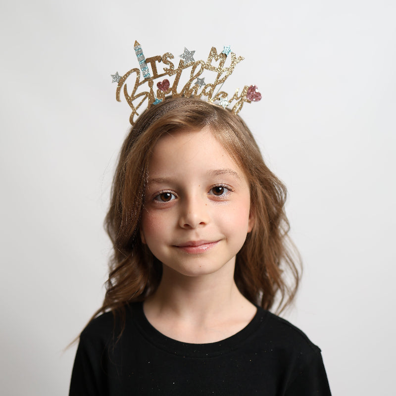 Diadema glitter "It's my birthday"
