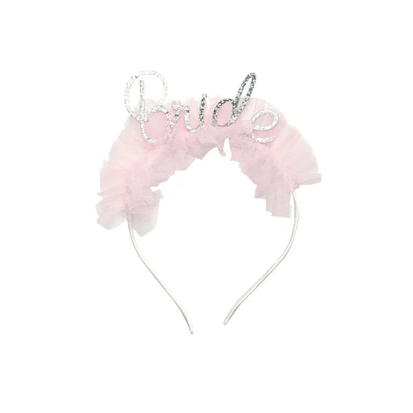 Diadema Bride con tul rosa
