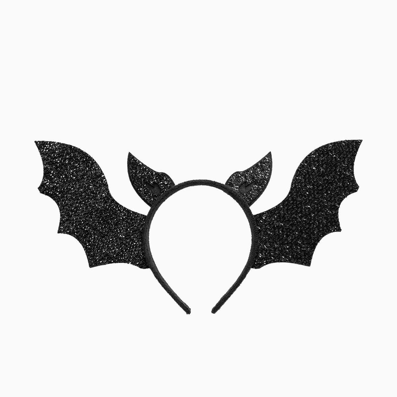 Tiara básica de morcego em feltro com glitter
