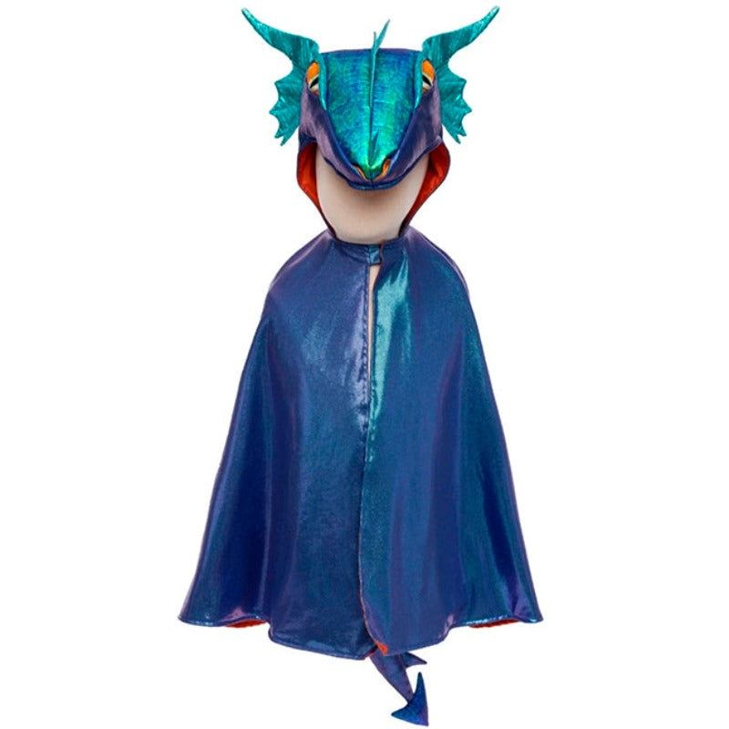 Fato de capa de dragão azul brilhante Azul