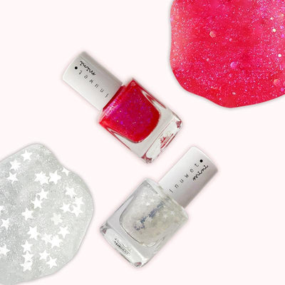 Water-based nail polish Top coat with stars